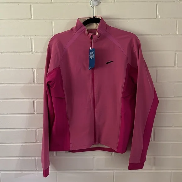 ⬇️ NWT Brooks Fusion Hybrid Jacket - Women's in Frosted Mauve Pink Size L - Picture 3 of 9